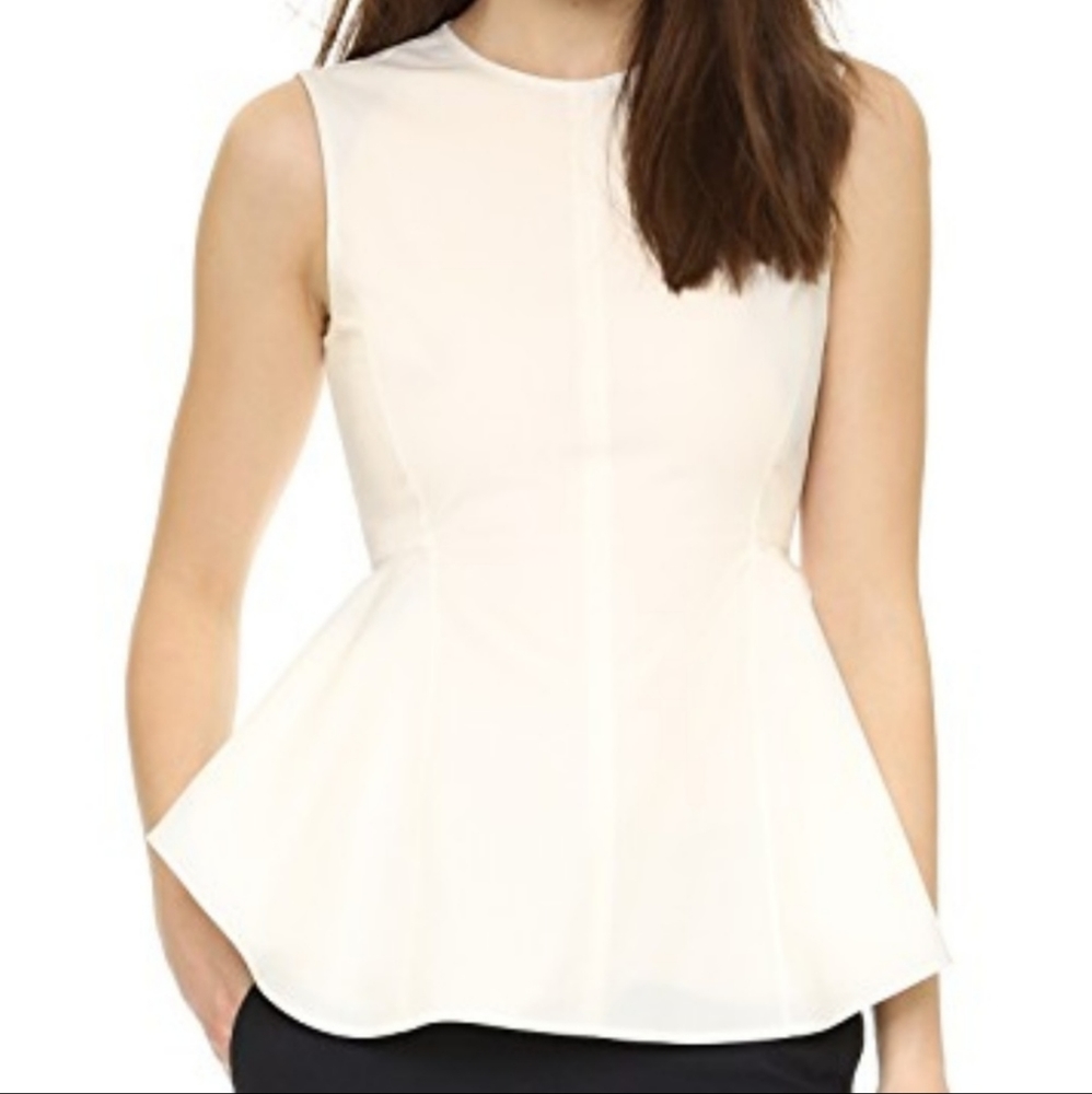 Theory white peplum top